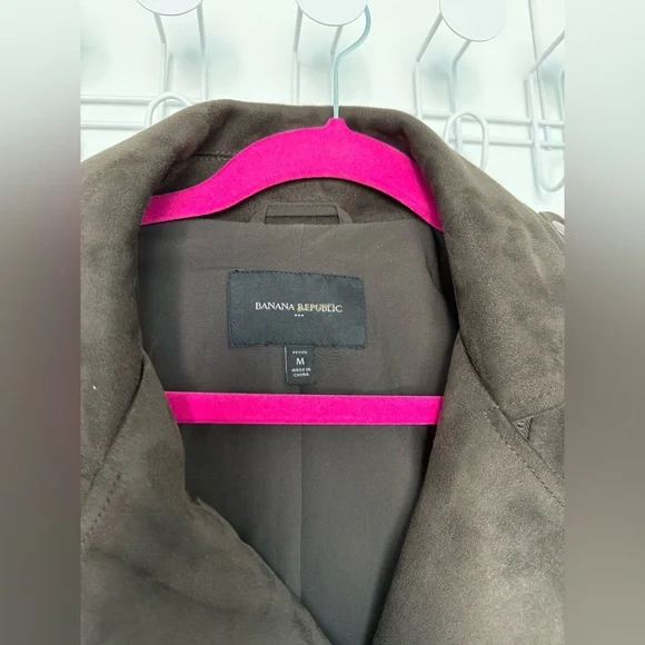 Banana Republic Women’s Vegan Faux Suede Chocolate Color Jacket Size M - Picture 3 of 4